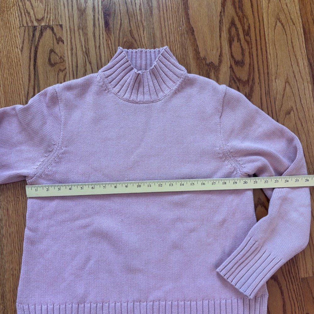 J.Crew Womens Pink Cotton Mock Neck Ribbed Knit Sweater Large L‎ Mauve - Picture 5 of 8